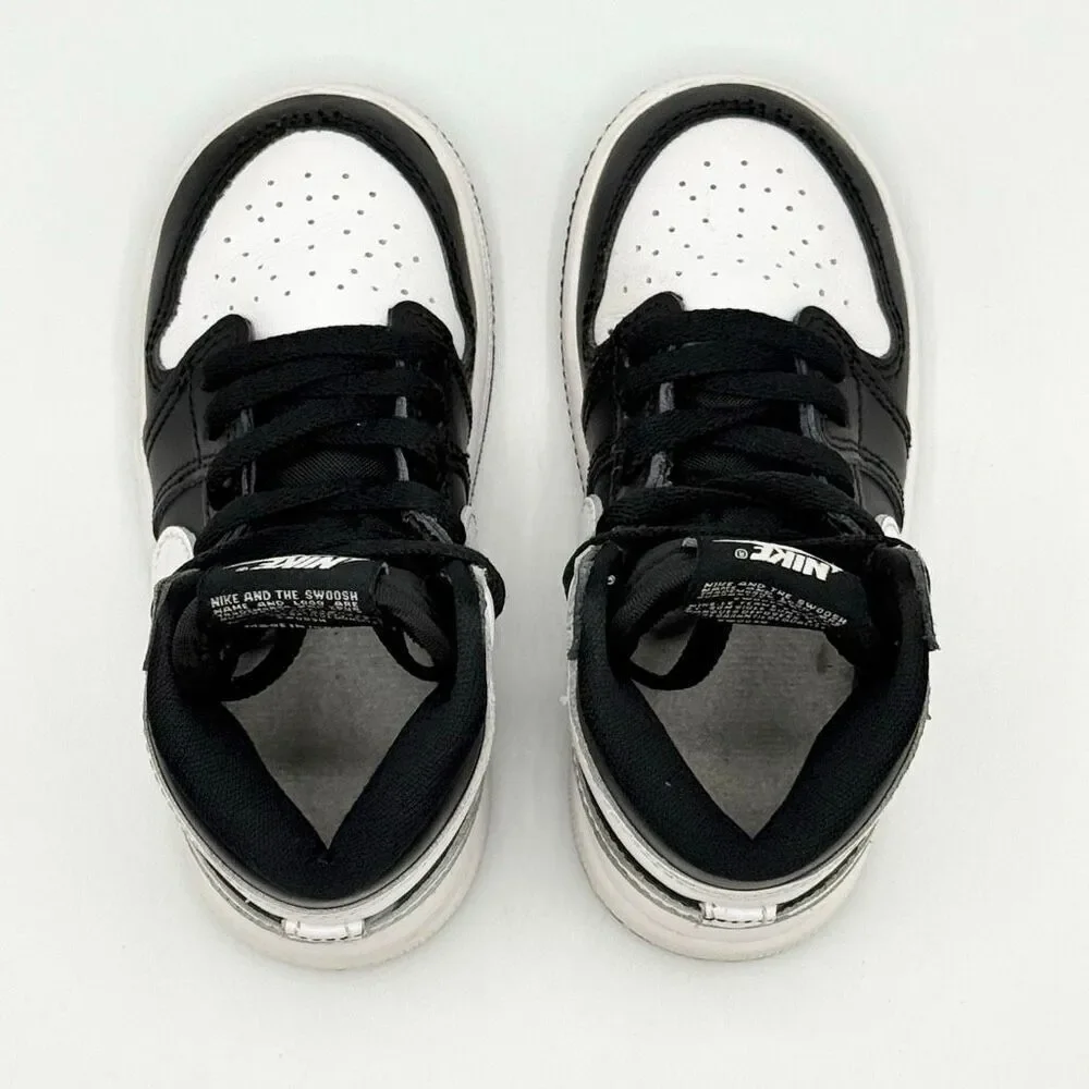 Nike Air Jordan Retro 1 OG High Top Panda Black White Lace Up Toddler Sneakers -